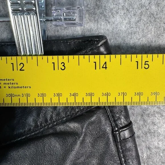 Gap Leather Pants Womens Size 4 Black Boot Cut Biker Grunge Y2K Lined - Picture 4 of 10